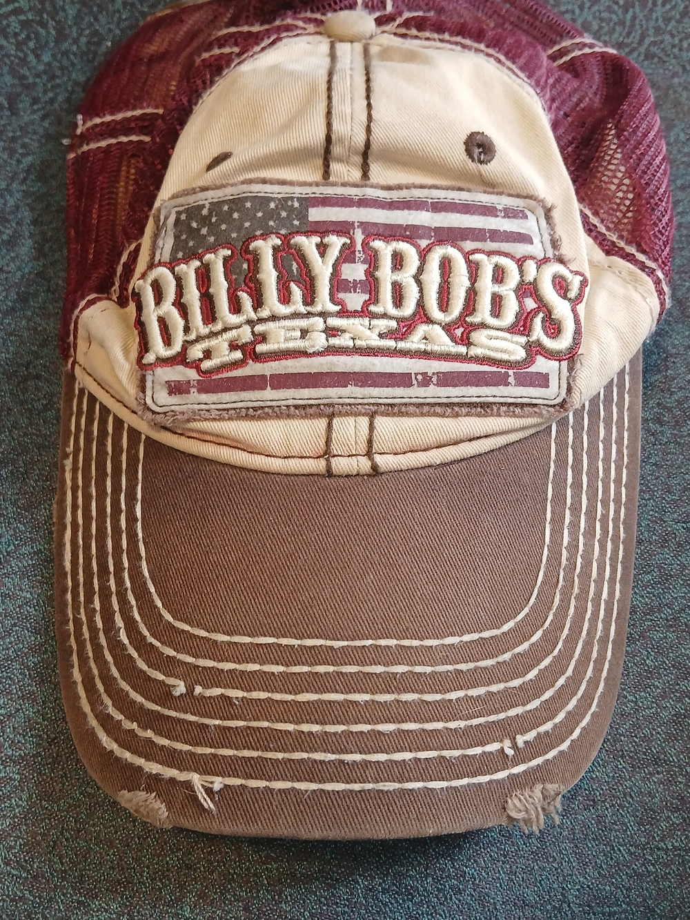 Women's Distressed Billy Bobs Texas Trucker Cap - Brown & Cream